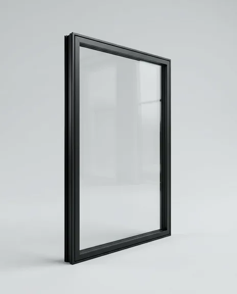 Aluminiumfenster mit schmalem schwarzem Rahmen